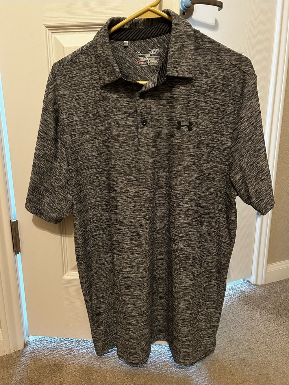 Under Armour Marled Gray Polo Medium